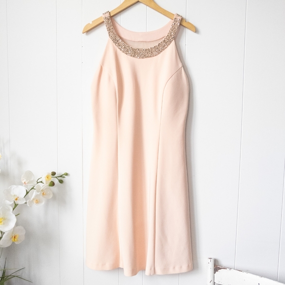 Frank Lyman Design Dresses & Skirts - Lyman by Frank Lyman  Peach Dress with Gold Beads